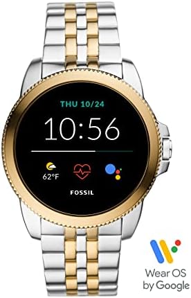 Fossil Men's Gen 5E 44mm Aço inoxidável Smartwatch Smartwatch com Alexa, alto -falante, freqüência cardíaca, rastreamento de atividades