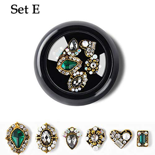 Sethexy 3 Caixas 3D Bling Crystal Rhinestone Nail Art Acessórios Jewels Decoração Diy Crafts Gems liga Art Nails Tips Design