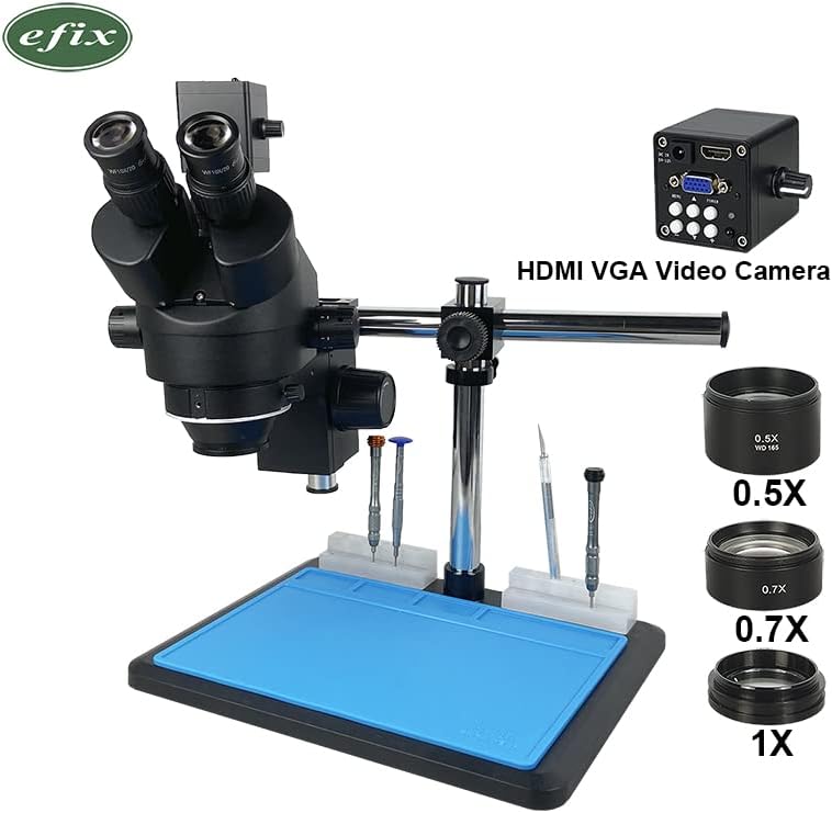 FAUUCHE JF-XUAN HDMI HD VGA TRINOCULAR TRINOCULAR Microscope Simul-Focal IMX307 1080P Câmera digital Phone PCB Soldagem