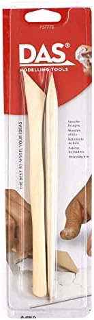 Ferramentas de modelagem DAS - Ferramentas de modelagem de argila de 2 peças Conjunto - Ferramentas de argila iniciantes para todos os artistas - Ferramentas de madeira versátil para modelar e esculpir - ferramentas de madeira ideais para projetos de argila