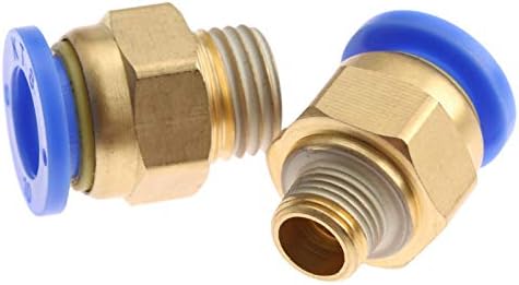 Mangueira de conector Quick Connector 5pcs acessórios pneumáticos Push rápido no conector 1/8'1/4'3/8'1/2'm5 Male Thread-4