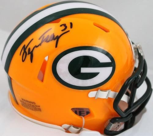 George Teague autografou Green Bay Packers Speed ​​Mini capacete -prova *preto - Mini capacetes da NFL autografados