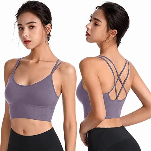 Mulheres sem alças sutiãs BRA SPORT BRAS Bras acolchoado Sutem sutiãs cortados para Yoga Workout Fitness Bras feminino Push