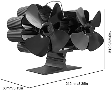 Lynlyn Dual Motor Stove Fan 8 Blades Fã de lareira Fã de madeira