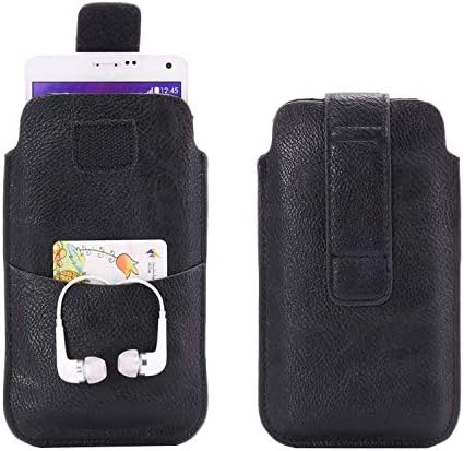 Caixa de telefone vestível, clipe de bolso universal bolsa de couro, compatível com Samsung compatível com iPhone, capa da carteira de bolsa de couro compatível com smartphone, compatível com o telefone LG C C