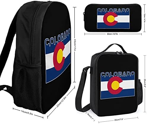 Conjuntos de mochilas da escola de bandeira do Estado do Colorado para estudante de estampado, estampado estampado