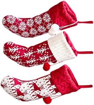 AMOSFUN STOCKING REQUENDO APRENDIDO DE CRIANÇAS Natividade para crianças 3 PCs Cute meias de Natal meias de árvore