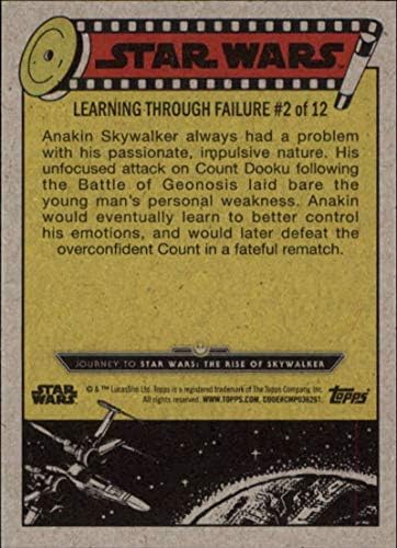 2019 Topps Star Wars Journey to Rise of Skywalker Green 44 Anakin's Hasty Trading Card