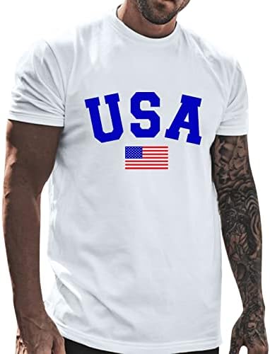T-shirt do Dia da Independência da Independência de Zdfer, 4 de julho de manga curta camiseta camisetas American Flag