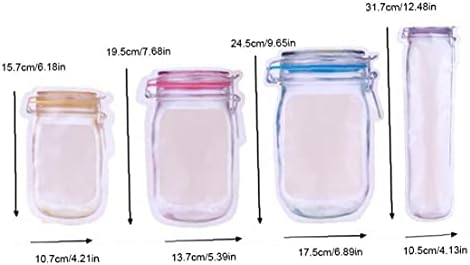 Froiny 12 pcs jar com zíper sacos reutilizáveis ​​saquinhos de safra à prova de vazamento Sanduíche para viajar