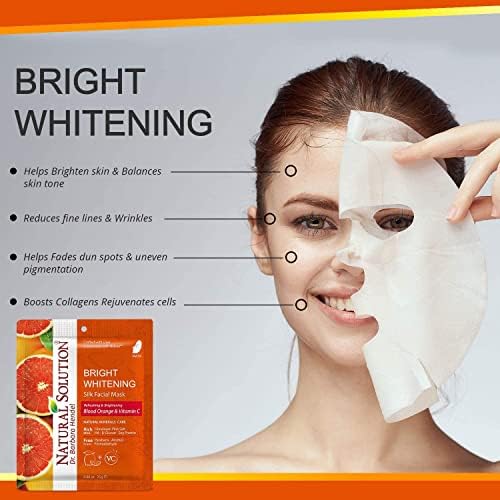 Máscara de folha de solução natural, enriquecida com laranja sanguínea e vitamina C, iluminação e hidratação branca, limpeza