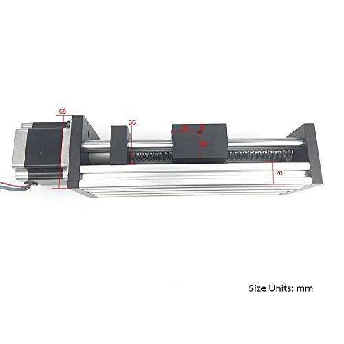 Dez alta 100 mm 3,94 polegadas comprimento do deslizamento, parafuso de bola Guia linear Módulo RM1204 SFU1204 Com 17 NEMA 42 Motor de passo, parafusos de bola GGP parafusos de bola Módulo de tabela de deslizamento linear Sistema de movimento.