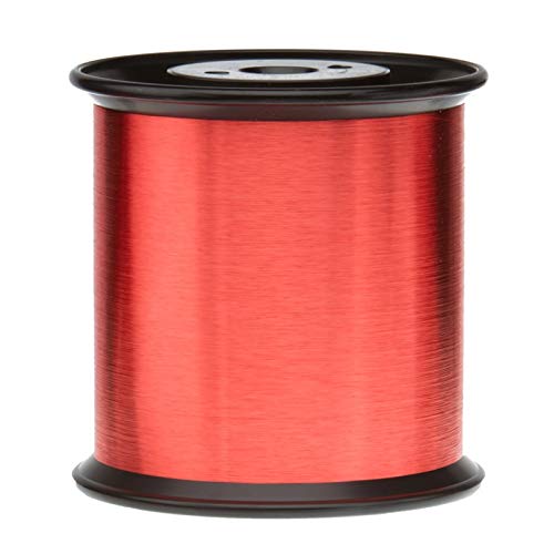 Fio de ímã, fio de cobre esmaltado pesado, 41 awg, 5,0 lb, 196700 'comprimento, 0,0035 diâmetro, vermelho