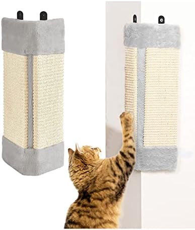 Bnosdm 2 pacote de gato canto de parede arranhão para gatos internos paredes de paredes montadas protetora de arranhão sisal