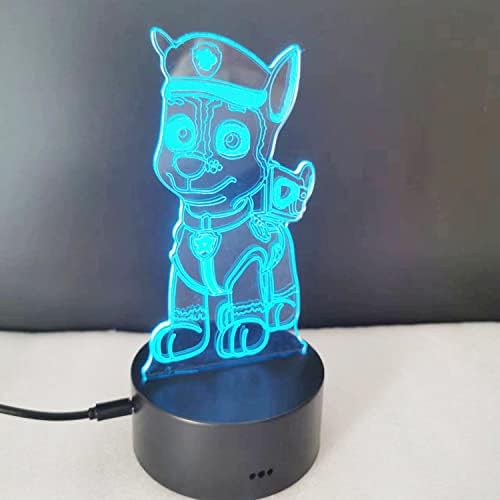 3d Night Light Paw Toys Lâmpada de ilusão USB Controle de toque 7 cores Alterando lâmpadas de mesa RGB Baby Bedroom Decor de casa Luzes de berçário para crianças meninas meninas Aniversário