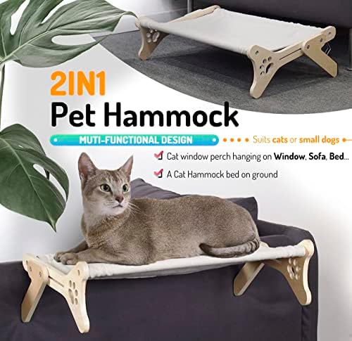 LEKEWPEPT CAT Janela de gato Hammock Ajustável 2 em 1 CATA CATO CATO CACO DE RELAÇÃO PARA CATOS GRANDES DE INTERIOR