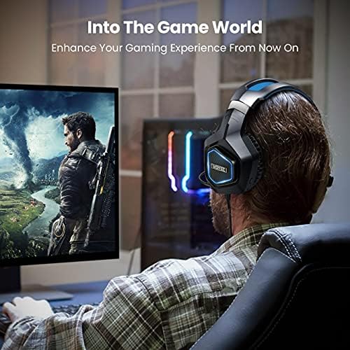 Fone de ouvido para jogos para Xbox One PC PS5 PS4, estéreo de isolamento de ruído de voo