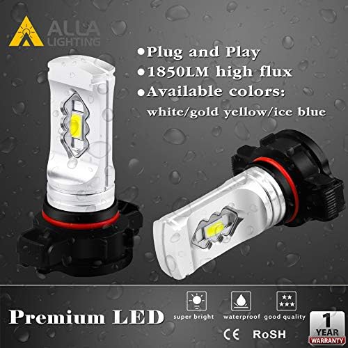 Iluminação Alla 3800lm 2504 Psx24w Lâmpadas de nevoeiro LED de LED 12276, 6000k Xenon White Xtreme Super Pg20/7 Base ETI-56 SMD 12V Upgrade