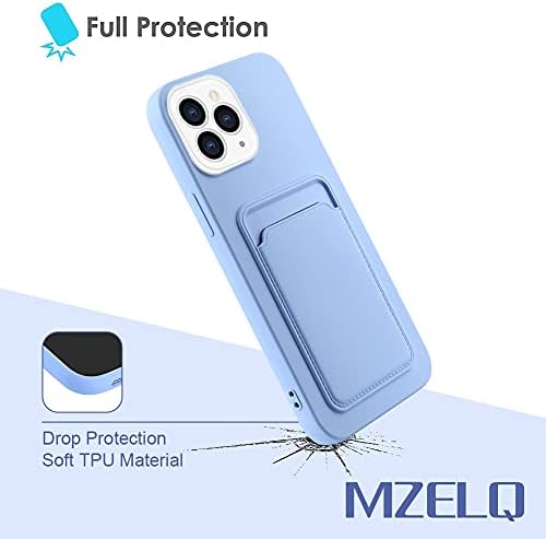 Mzelq Compatível com o iPhone 13 Pro Case, Card de Proteção de Proteção à Câmera para o iPhone 13 Pro + Protetor de tela, slot de cartão projetado para iPhone 13 Pro Phone Case -Purple