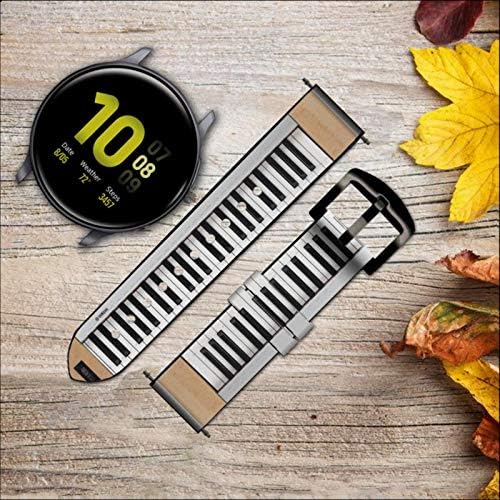 CA0117 Teclado Piano Digital Couro e Silicone Smart Watch Band Strap for Samsung Galaxy Watch3, Gear S3 Modelos Gear S3 Frontier Gear S3 Tamanho clássico