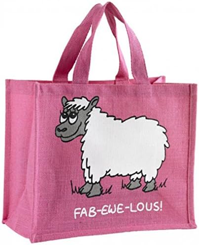 Bolsa de compras de juta reutilizável de design de ovelha com desenhos de faber-lous