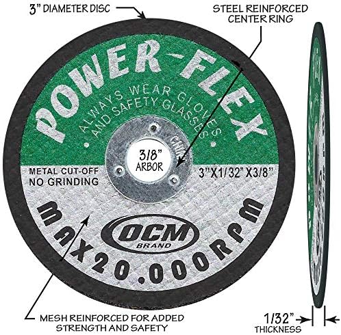 Pacote de 50 - rodas de corte 3 polegadas x 1/32 polegada x 3/8 polegadas para cortar todos os metais de aço e ferrosos.