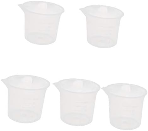 X-Dree 5pcs 25ml Laboratório Transparente Recipiente de líquido de líquido Medição de copo de copo (Becher della tazza di misurazione del contenitore líquido di plástico trasparente del laboratorio di 5pcs 25ml