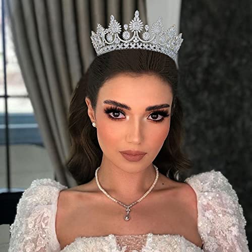 AOLigleRace Luxo 5A Nível de zircônia cúbica Tiaras de noiva para casamento Quinceanera CZ CORPAS ACESSORES DE CABELO DE