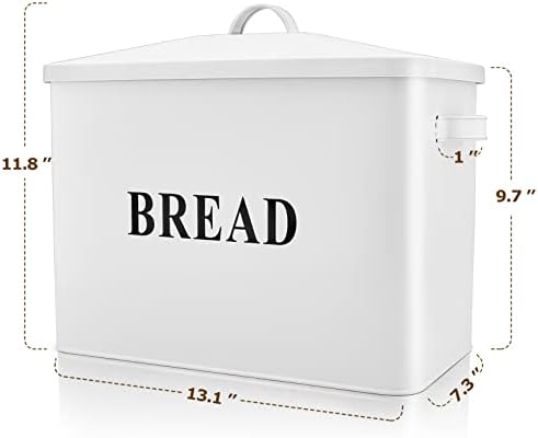 Caixa de pão Teamfar para a bancada da cozinha, 13,1 '' x 11,8 '' x 7,3 '' metal de aço grande coleção moderna recipiente de pão de