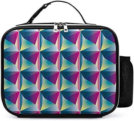 Abstract Geometry Lunchag Bag Box de couro destacável Manuse