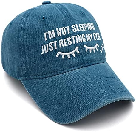 Presentes de aniversário para papai avô homens chapéus, fatos engraçados do dia tampa de beisebol chapéu para homens-im não dormir apenas descansando meus olhos chapéu
