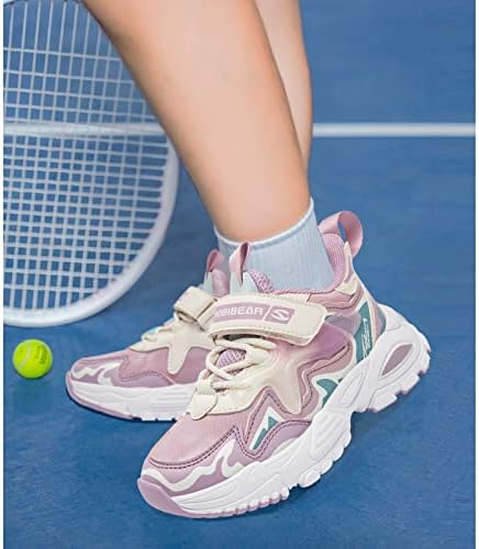 Tênis de crianças hobibear para meninos tênis de tênis tênis tênis leve não deslizamento com gancho e loop sapato atlético