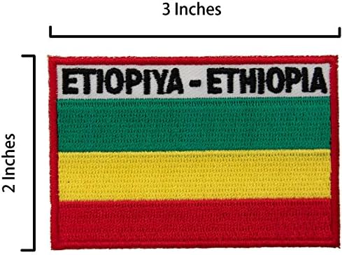 A-One 2 PCs Pack-Etiopia e Patch African Union Bandled Bords, emblemas africanos, distintivo patriótico, patch de mochila,