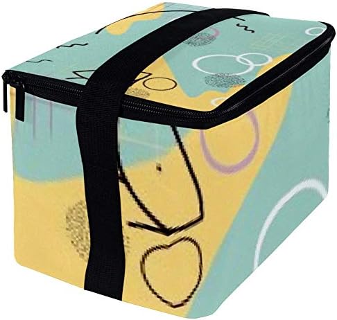 Lancheira à prova de vazamentos, caixa de bento isolada para homens mulheres adultas, balde de almoço reutilizável com alça de ombro bolha de dedos amarelos