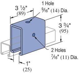 Genuine Unistrut P1834A-EG Channel Carrinho de trilhas/suporte de suporte de marceneiro para todo o canal de suporte de 1-5/8