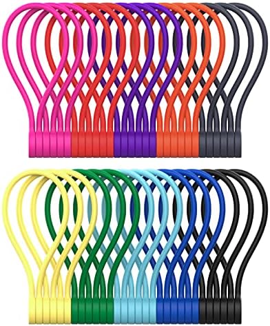 Smart & legal reutilizável Silicone Magnetic Cable para agrupar e organizar, segurando coisas, marcadores de livros, ímãs de geladeira, cores variadas, 7.16 ''