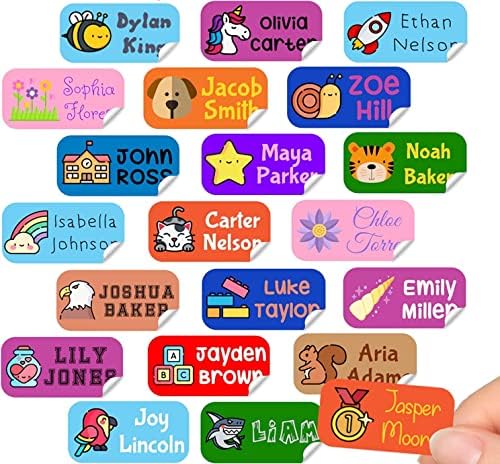100 x rótulos de nomes personalizados | Creche para crianças e suprimentos para crianças perfeitas adesivos de tags | Decalques de