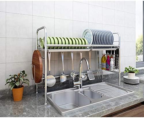 Neochy Dish Secying Rack, prateleira de exibição de esgotador de aço inoxidável, organizador de utensílios de tabela
