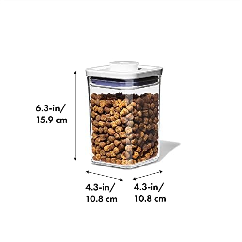 Oxo Good Grips Pet Pop Contêiner - 1,1 qt/1 L | Ideal para até 1 lb de guloseimas | Contêiner de armazenamento de alimentos para cães e gatos herméticos | Livre de BPA