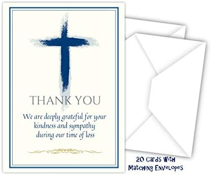 Celebração do Funeral Life Cartões de agradecimento com envelopes Catholic Christian Symathment Reconhecimento de agradecimento