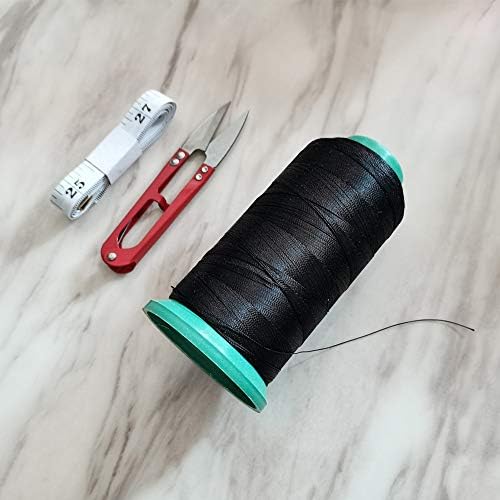 Esffaci 40pcs teced agulha e rosca define o cabelo preto de trama de fios de costura e pinos de peruca c kit de agulhas