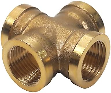 EiariaBeit Brass Cross Pipe Citting 1/2pt Freving Freving 4 Way Connector Couplador 1pcs