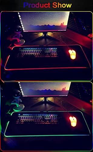 LED Light Gaming Mouse Pad Blue Purple Cloud Space Kawaii Acessórios para jogos Laptop de mesa de computador para 31,5 x 11,8 polegadas