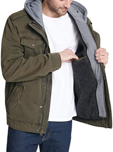 Jaqueta Militar de algodão lavado com o algodão masculino de Levi