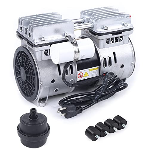 Wupyi 110V 550W Bomba de vácuo de oilless, bomba de vácuo elétrica de motor de diafragma de micro -arelefree, 2,4cfm,