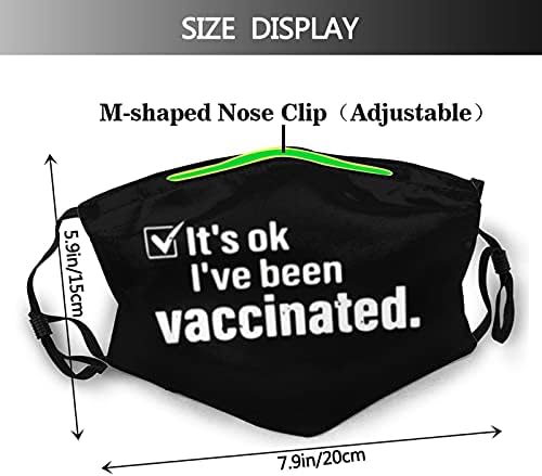 Máscara facial vacinada com 2 filtros Balaclava de moda respirável reutilizável para homens adultos homens