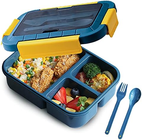 Caixas de bento para adultos-lancheira para crianças crianças com colher e garfo-durável para refeição em movimento, sem materiais de BPA e seguro para alimentos