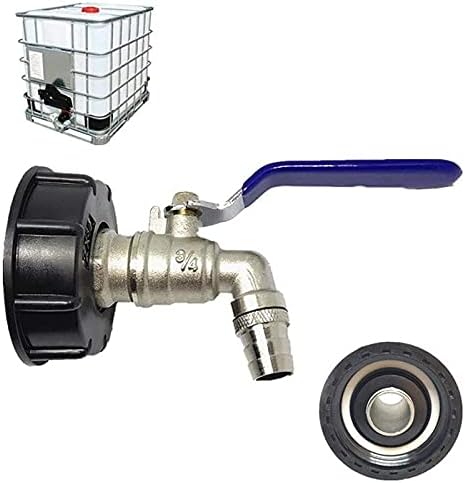 Adaptador de drenagem de grau alimentar de 3/4 de polegada 1000l Tanque de água da chuva de água da chuva Brash Mangueira Válvula de torneira Ibc Ball Outlet Tap Tap para oleoduto