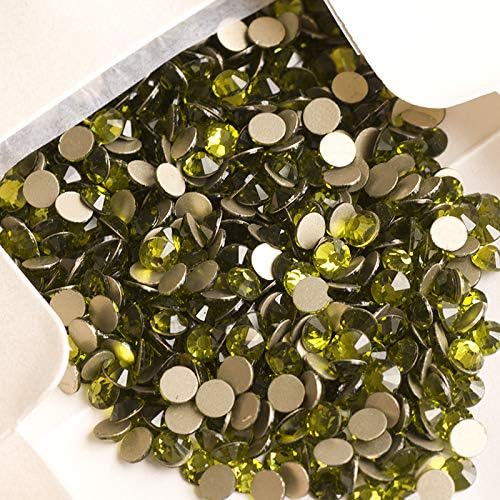 SS3 1440pcs strass verde olivina para unhas de unhas lisadas não -hotfix cola em pedras de vidro de cristal para decoração