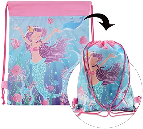 Konsait Mermaid Party Bags Kids Sereia Festas de Aniversário Favorias Favorias de Bolsas de Presente 10 Pacote, Crianças